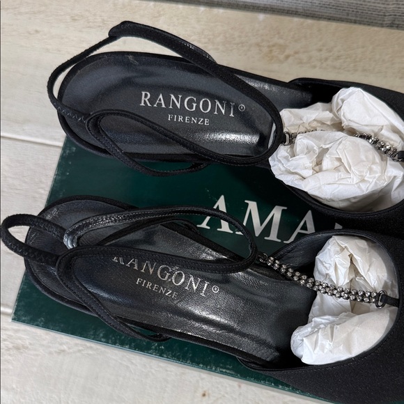 NWT Rangoni Women's Black Pointed Slingback Heels w Box - Picture 6 of 8